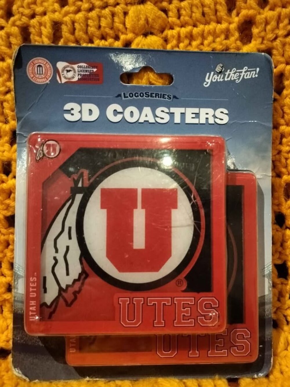 You the fan! Logoseries 3D Coasters Utah Utes Football - New and Sealed